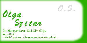 olga szitar business card